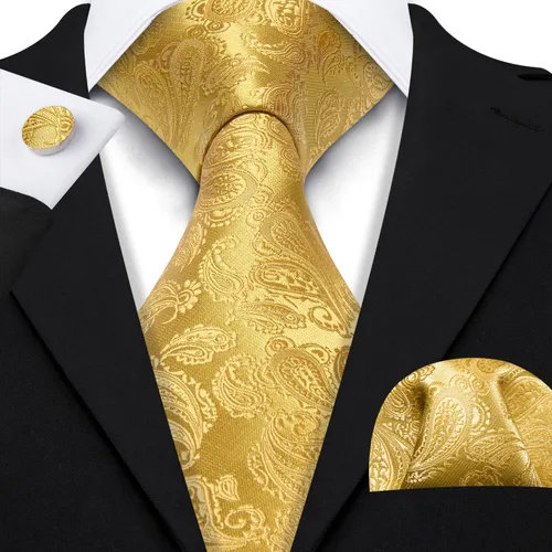 Vista 81 de Barry.Wang - Juego de corbata de seda para hombre, diseño de cachemira, pañuelo y gemelos de bolsillo