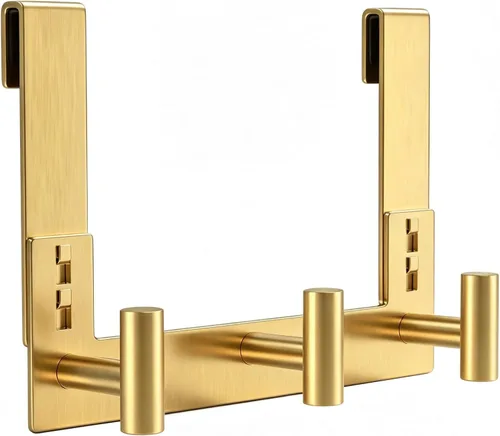 Vista 25 de HUFEEOH Paquete de 1 soporte negro para puerta con 4 ganchos en T