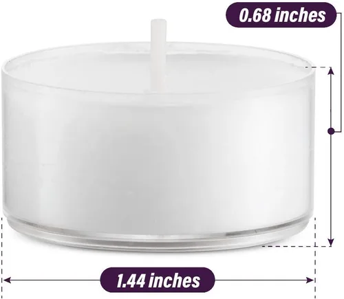Vista 5 de MontoPack Velas blancas sin perfume a granel [100] 4 horas de velas de té de parafina sin humo, sin goteo, de larga duración Pequeñas velas