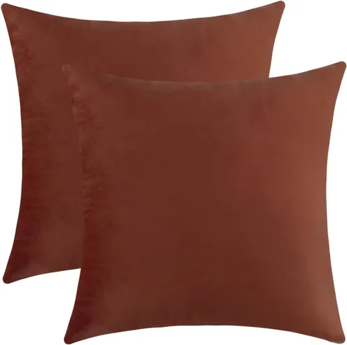 Vista 54 de mixeoo Fundas de almohada decorativas azul bebé cómodas de terciopelo cuadrado súper suaves para sofá de la sala de estar, juego de 2, 18 x 18