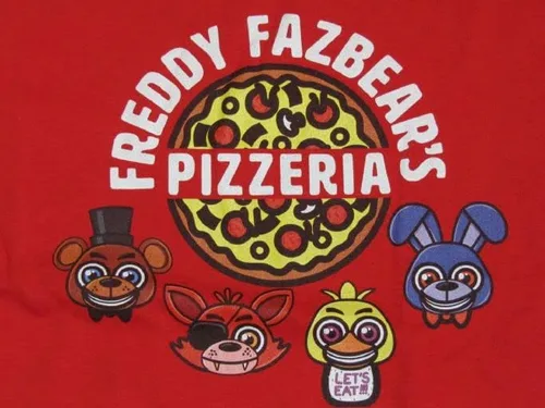 Vista 2 de Cinco noches en Freddy s Pizzeria Character Group clásico camiseta roja