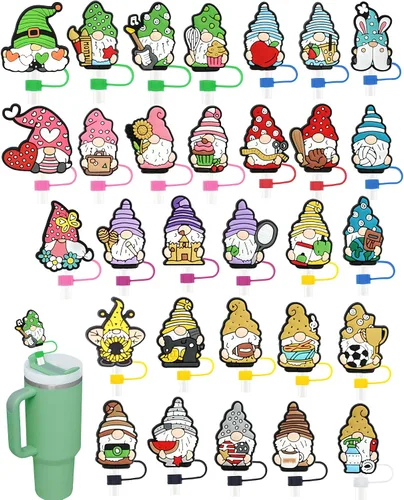 Vista 12 de 19 tapas de pajitas con diseño de juego para vaso Stanley de 40 oz/30 oz, tapa de pajita reutilizable de 10 mm, accesorios bonitos para la parte