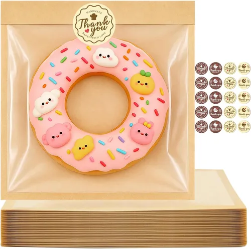 Vista 10 de 120 bolsas de galletas con sello, embalaje de galletas de 5.7 x 6.5