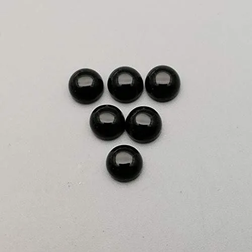 Vista 3 de Calvas Venta al por mayor de la manera natural de ónix negro granos de piedra encantos 0.236 in Cabujón redondo para joyería 50pcs sin agujero