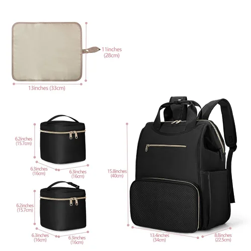 Vista 6 de Fasrom Mochila portátil para extractor de leche con enfriador y bolsa, compatible con bombas manos libres Momcozy Medela y Elvie, color negro