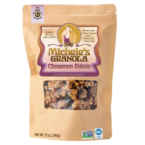 Vista 9 de Michele's Granola Granola Mantequilla de Almendra, bolsa de 12 onzas Sin gluten, vegano, hecho con avena orgánica de grano entero, sin OMG