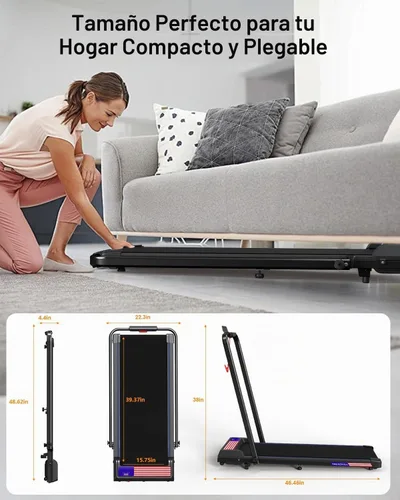 Vista 7 de Treadmill Under Desk Walking Pad,2 in 1 Folding Treadmill for Home/Office with Remote Control and APP,LED Display