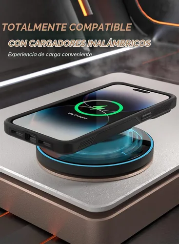 Vista 5 de Poetic Neon - Funda para iPhone 14 Pro Max, resistente de doble capa, delgada, a prueba de golpes, compatible con carga inalámbrica, antideslizante