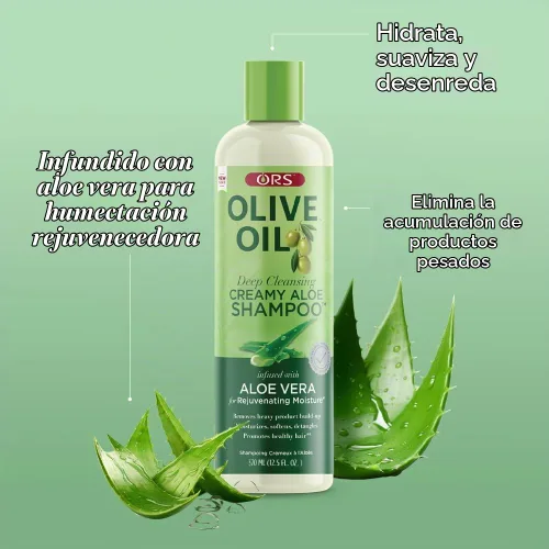 Vista 2 de ORS Champú cremoso de aloe con aceite de oliva con infusión de Aleo Vera 12.5 onzas