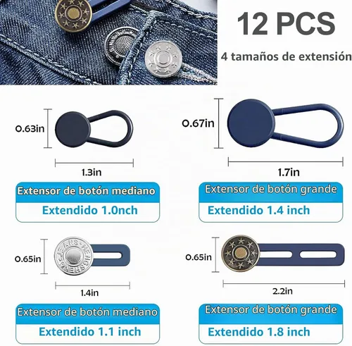 Vista 3 de Extensores de botón para jeans, extensor de botón KAJUDA Pants - Extensión instantánea de cintura - Extensores de cintura ajustables para hombres