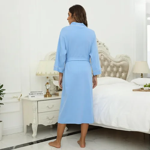Vista 47 de HEARTNICE - Bata de baño de algodón para mujer, tejido de punto tipo quimono, para el spa, liviana, larga
