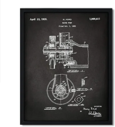 Vista 57 de Andaz Press Póster de decoración de pared con estampado de patente de pizarra, 8.5 x 11 pulgadas, aviones, trenes, automóviles, póster de patente