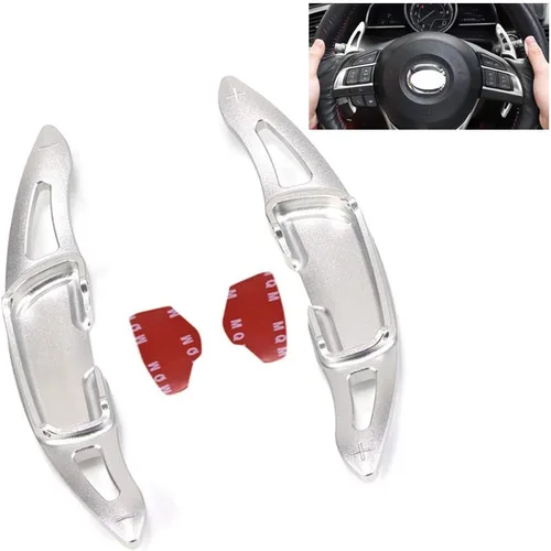 Vista 5 de Sanrily Deporte Metal CNC Billet Aluminio Volante Paleta Paleta Paleta Extensiones de Paleta Cubiertas 2 Piezas para Mazda 3 6 Axela Atenza CX-3