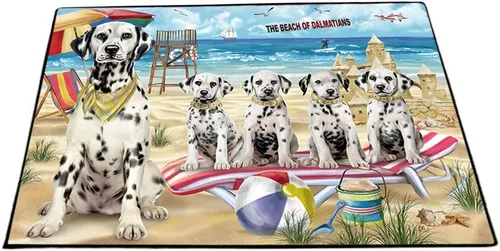 Vista 12 de Doggie of the Day Dalmatian Dogs Floor Mat - 4th of July Independence Day - Best Dog Doormat - Protector Decor - Unique Portrait Art - Premium