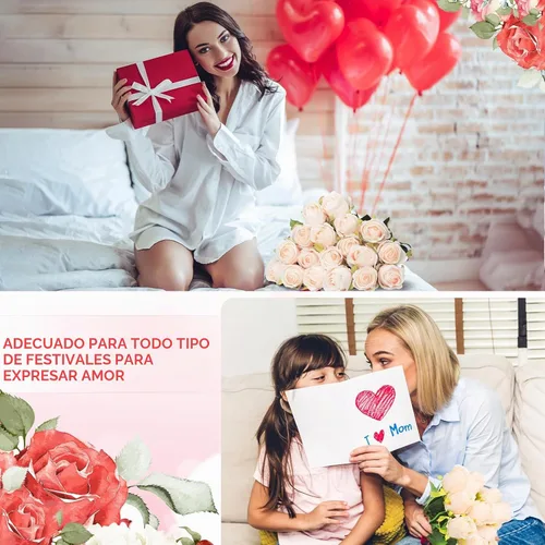 Vista 7 de Jexine 100 piezas de rosas artificiales a granel, ramo de rosas de seda falsas realistas de tallo largo para centros de mesa, jarrones, bodas, Beige