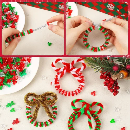 Vista 3 de UPINS 1200 cuentas de Navidad para adornos de árbol de Navidad de bastón