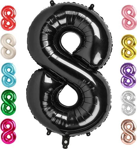 Vista 23 de Globos del números 0 de 40 pulgadas para formar los números 10, 20, 30, 40, 50, 60, 70, 80, 90, 100, para decoración de cumpleaños, bodas, eventos