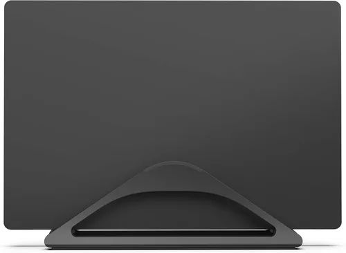 Vista 4 de HumanCentric Soporte vertical para computadora portátil para escritorios en negro mate, soporte ajustable vertical para acoplar Apple MacBook
