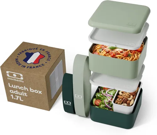 Vista 9 de monbento - Caja Bento grande MB Square Blossom con compartimentos - Lonchera a prueba de fugas para el trabajo y la preparación de comidas - Sin BPA