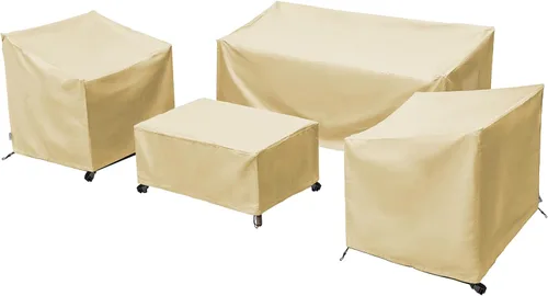Vista 12 de Fundas para Muebles de Patio, Funda para Muebles de Exterior Impermeable, Fundas de Juego de Muebles de Patio para Juego de Conversación al Aire
