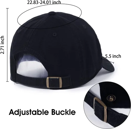 Vista 6 de Gorra de béisbol unisex de algodón liso en blanco para papá, ajustable, estilo vintage