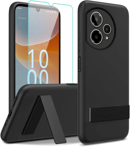 Vista 15 de Funda de teléfono compatible con Alcatel 1 2021 (5.0 pulgadas) con protector de pantalla de cristal, [3 formas de soporte] Funda protectora