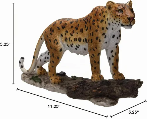 Vista 7 de Pacific Giftware Estatua realista de figura de resina de madera con diseño de leopardo de gato grande