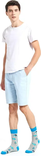 Vista 3 de Makabo- Calcetines de vestir coloridos, divertidos y casuales para hombre.