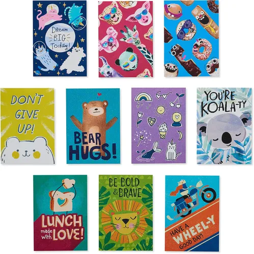 Vista 4 de American Greetings Mini tarjetas de notas para niños, esparce sonrisas (40 unidades)