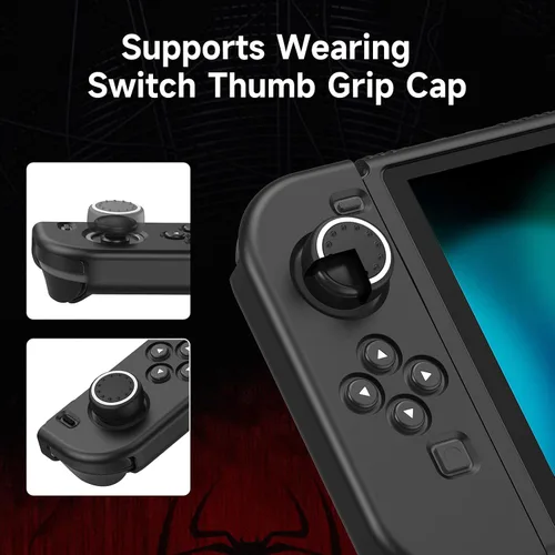 Vista 4 de JINGDU Funda compatible con Nintendo Switch 2017, accesorio de funda de TPU para consola Switch y Grip Joy-Con, protector de interruptor con 4