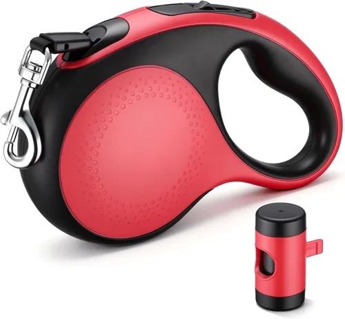 Vista 8 de Segarty Correa retráctil para perro de 16 pies con soporte desmontable para bolsa de excrementos, correa para caminar de 16.4 ft para mascotas