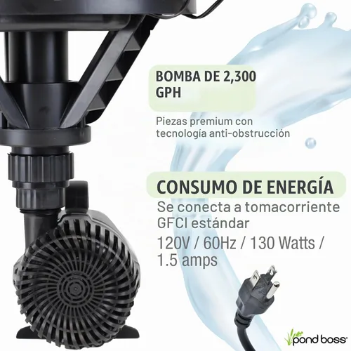 Vista 5 de Pond Boss - DFTN12003L - Puente flotante con luces, cable de alimentación de 50 pies, 1/4 hp.