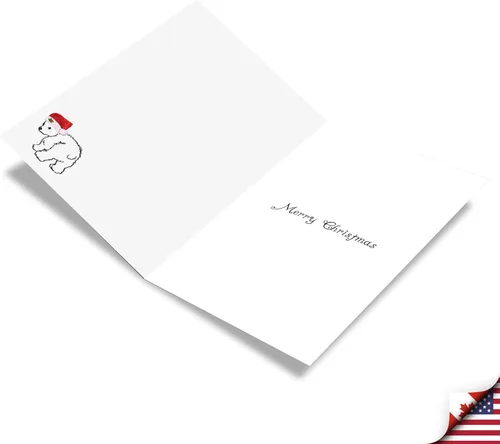 Vista 2 de The Best Card Company - Divertida tarjeta de Navidad de animales con sobre - Tarjeta de felicitación para niños, Happy Holidays - Bear Hugs C6327CXSG