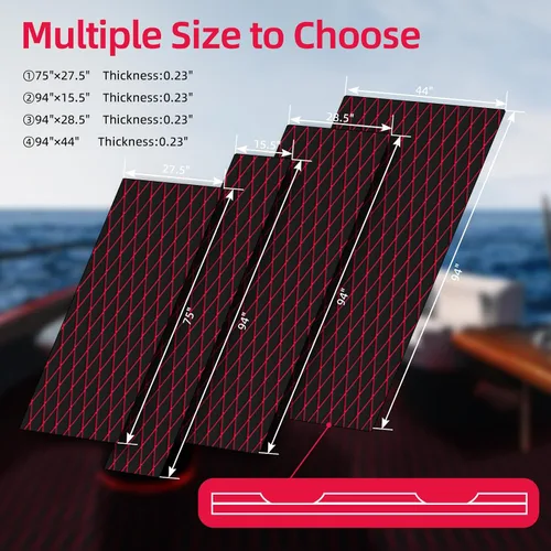 Vista 2 de Hoja de espuma EVA para cubierta de lancha, autoadhesiva, impermeable, suelo marino de teca sintética, antideslizante, para lancha de pesca, yate