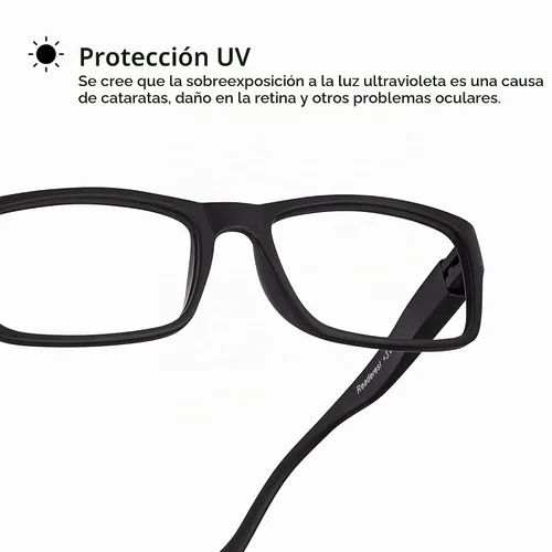 Vista 4 de Readerest - Lentes para lectura con bloqueo de luz azul, bisagras de resorte, protección UV Negro