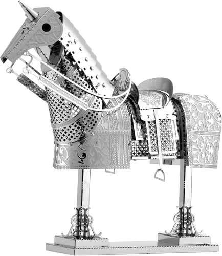 Vista 3 de Metal Earth Fascinations Horse Armor 3D Kit de modelo de metal con pinzas
