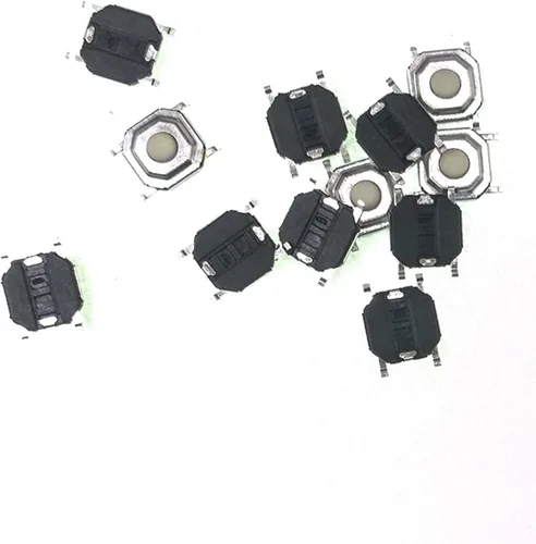 Vista 3 de Tactile Tact Push Button 100 pcs/lot 12V 5.2 * 5.2 * 1.5mm 12V 0.5A 4 Pin SMT Push Button Switch Plastic Tactile Micro Tact Touch Switch Copper