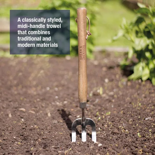 Vista 3 de Spear & Jackson Tenedor de malezas de mano de acero inoxidable, herramienta de jardinería duradera para deshierbe eficiente y aireación del suelo