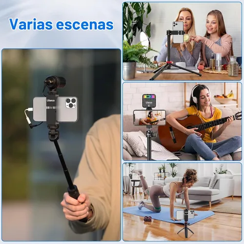 Vista 7 de ULANZI ST-02S Soporte de trípode de aluminio para teléfono con soporte de zapata fría, soporte vertical y horizontal, abrazadera ajustable de metal