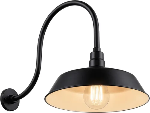 Vista 28 de 17 pulgadas. RLM Warehouse - Pantalla con brazo de cuello de cisne y bombilla Led A19 5000K de 9W