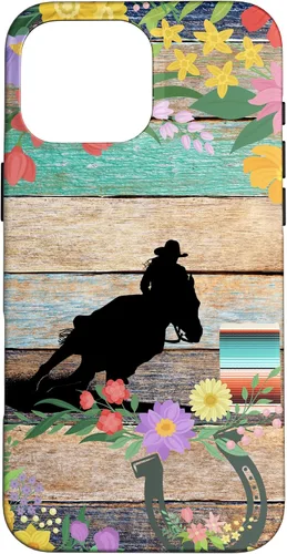 Vista 19 de Cute Serape Spring Flower Rodeo Western Horse Barrel Racing Case for iPhone 17