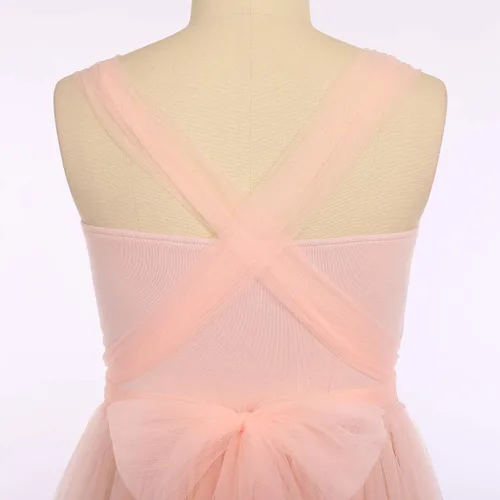 Vista 6 de Vestido de maternidad de manga larga con hombros descubiertos para mujer, de tul elegante, ajustado, para baby shower, fotografía, maxi vestido