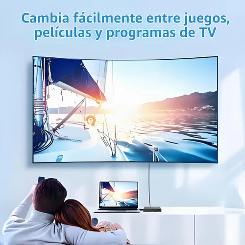 Vista 3 de Interruptor HDMI 8K 3 en 1 salida 4K@120Hz HDMI Switcher con control remoto