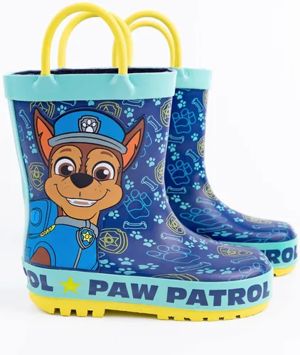Vista 3 de Paw Patrol Botas Wellies para niños y niños pequeños Chase Rescue Pups Police Cop Wellington Botas Zapatos resistentes al agua para caminar