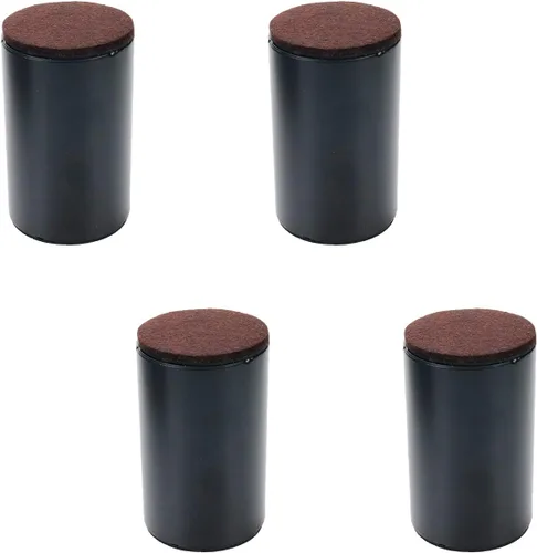 Vista 7 de Elevadores autoadhesivos de 2 pulgadas para cama y muebles, redondos, color negro, 1.57 x 2.05 pulgadas Elevadores de cama de acero,Para