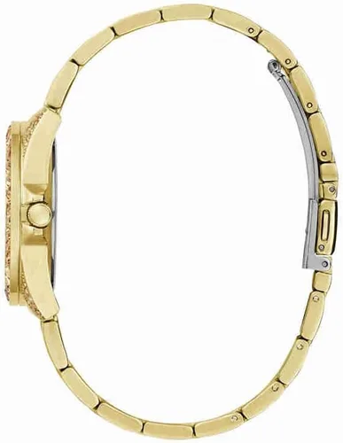 Vista 3 de GUESS US - Reloj analógico de cristal azul e iridiscente para mujer, Arco iris