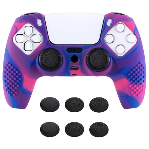 Vista 33 de eXtremeRate PlayVital Aqua Green 3D Studded Edition Anti-Slip Silicone Cover Skin for ps5 Controller, Soft Rubber Case for PS5 Wireless Controller