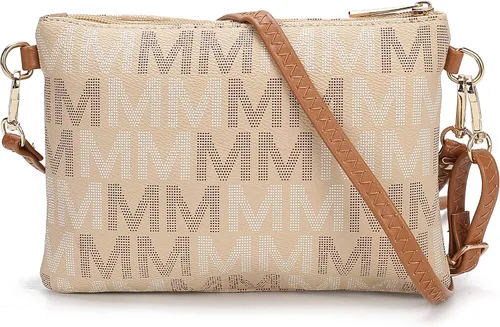 Vista 8 de MKF - Bolso cruzado para mujer, correa para la muñeca, bolso de hombro de piel sintética, bolso de bolsillo pequeño, color negro