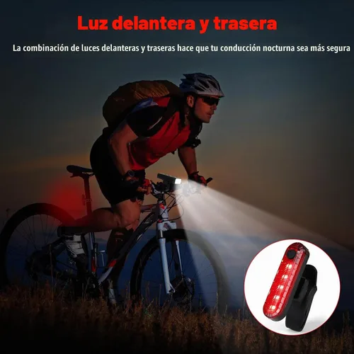 Vista 6 de Suruid 6 luces LED brillantes para bicicleta con soporte ajustable, faro de bicicleta recargable, impermeable Ipx-6, accesorios para bicicleta