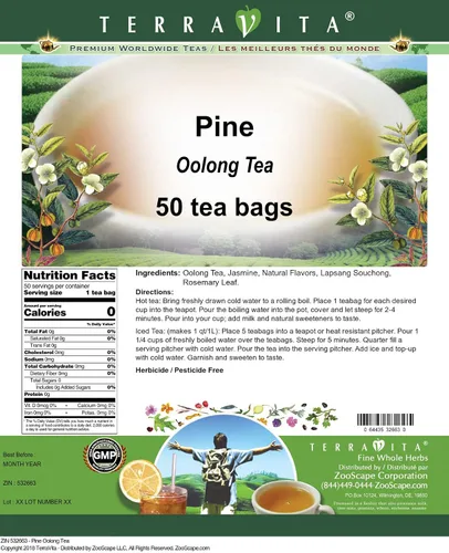 Vista 2 de Té Pine Oolong (50 bolsitas de té, ZIN: 532663)